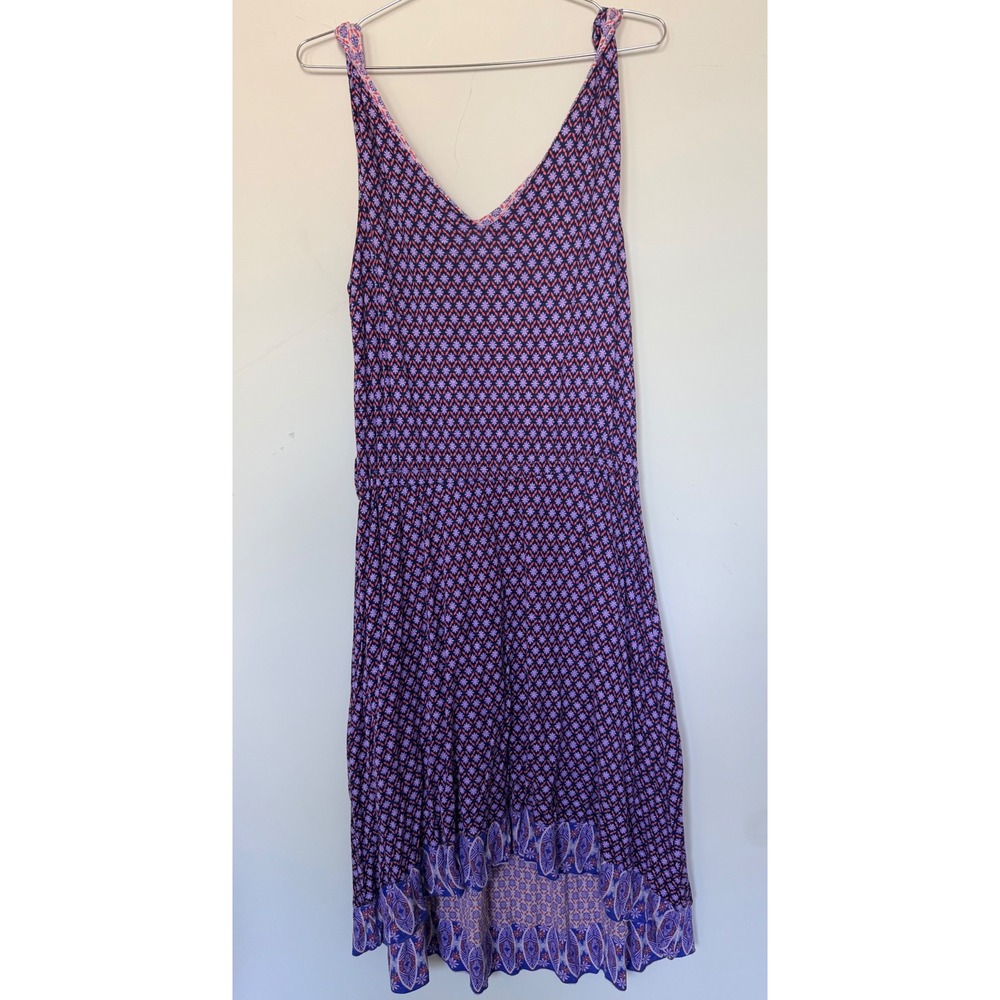 Matilda Jane Purple Pink Floral‎ Geometric High Low Midi Dress Womens Large L